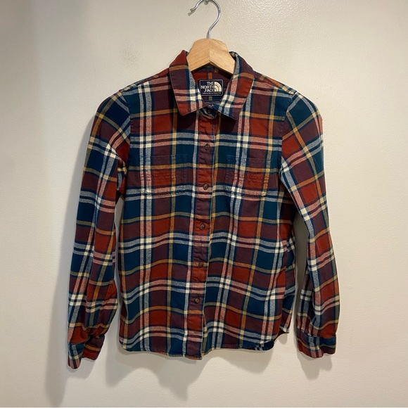 The North Face Medium Weight Long Sleeve Roll Tab Button Up Shirt Womens Small - Picture 2 of 12